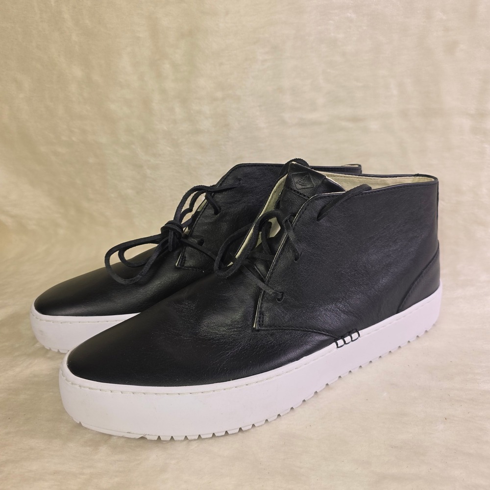 Sperry Top-Sider Chukka Boots Black Leather Sneakers Mens 13 NEW